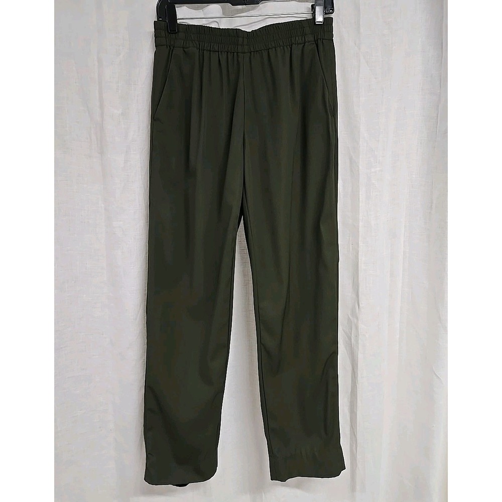 Everlane Italian GoWeave Easy Ankle Pant 100% Wool Olive Green Women's 2‎ READ